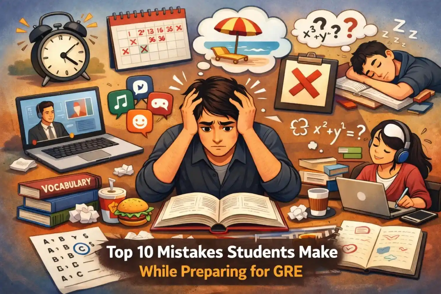 Top 10 Mistakes Students Make While Preparing for GRE